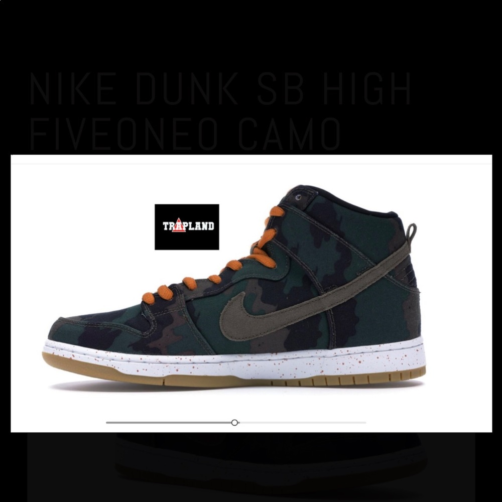 NIKE DUNK SB HIGH FIVEONEO CAMO - Picture 2 of 3
